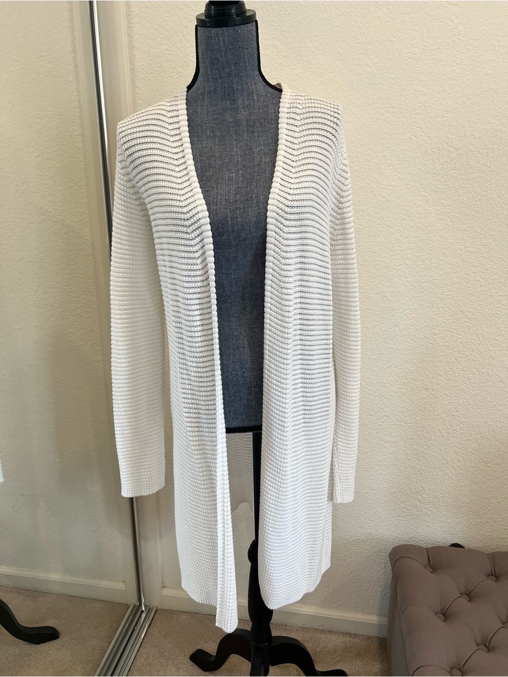 Michael Stars Open-Front Knit Cardigan - White